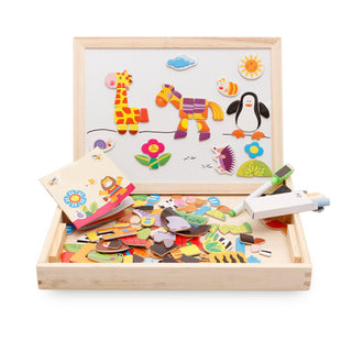  Kids Magnetic Art Easel Animal Puzzle Set cashymart