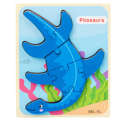  Wooden Dinosaur 3D Puzzle Jigsaw Set for Kids cashymart