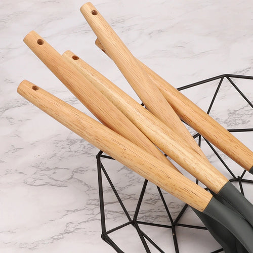  12Pcs Silicone Kitchen Utensil Set with Storage Bucket cashymart