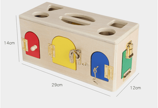  Educational Shape Lock Box Wooden Toy for Preschool Kids cashymart