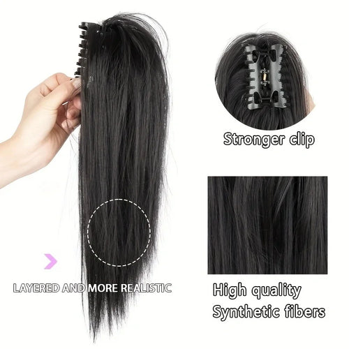  14 Inch Synthetic Straight Ponytail Extension cashymart