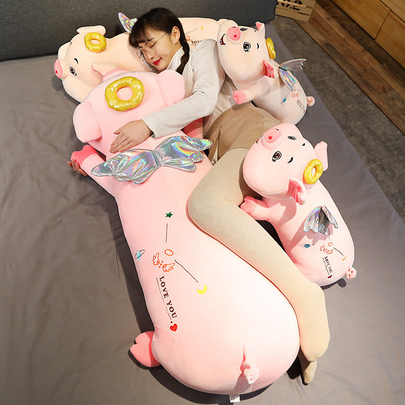  Adorable Pink Angel Pig Plush Pillow cashymart