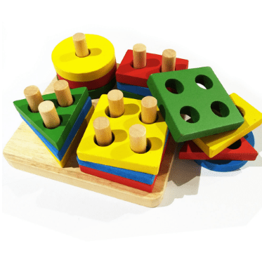  Wooden Geometric Shapes Educational Puzzle for Kids cashymart