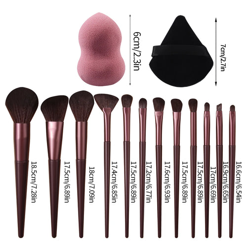  14PCS High-Quality Makeup Brush Set with Beauty Egg Puff cashymart
