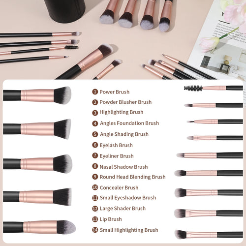  14PCS Premium Makeup Brushes Set cashymart