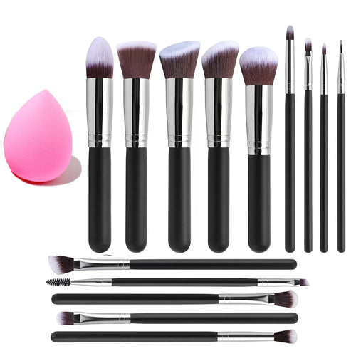  14Pcs Makeup Brush Set with Free Sponge cashymart