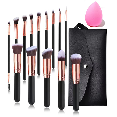  14Pcs Makeup Brush Set with Free Sponge cashymart