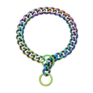  Stylish Titanium Steel Dog Chain with Color Plating cashymart