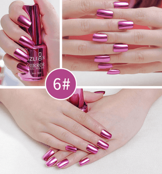  Shiny Mirror Finish Silver Nail Polish cashymart