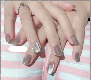  Milk Tea Crystal Cat Eye Nail Polish cashymart