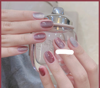  Milk Tea Crystal Cat Eye Nail Polish cashymart