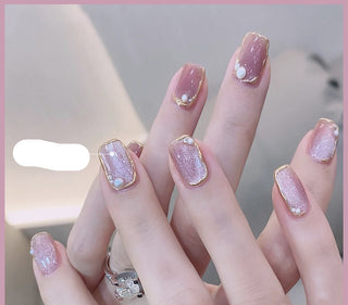  Milk Tea Crystal Cat Eye Nail Polish cashymart