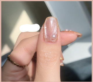  Milk Tea Crystal Cat Eye Nail Polish cashymart