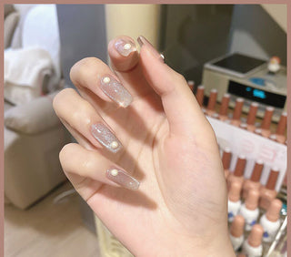  Milk Tea Crystal Cat Eye Nail Polish cashymart