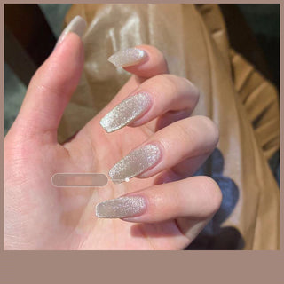  Milk Tea Crystal Cat Eye Nail Polish cashymart