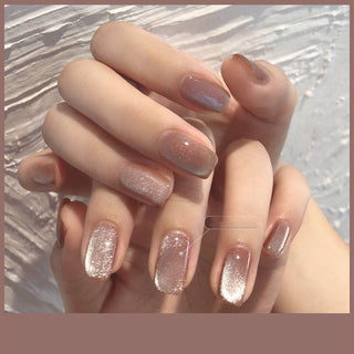  Milk Tea Crystal Cat Eye Nail Polish cashymart