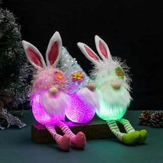  Cute Rabbit Ears Glowing Faceless Doll Decoration cashymart