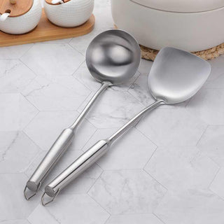  Long Handled Stainless Steel Spatula and Spoon Set cashymart