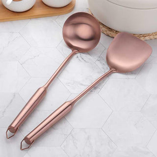  Long Handled Stainless Steel Spatula and Spoon Set cashymart