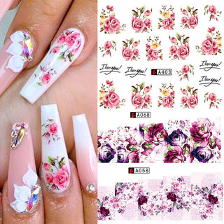  Nail Art Rose Nail Sticker Bowknot cashymart