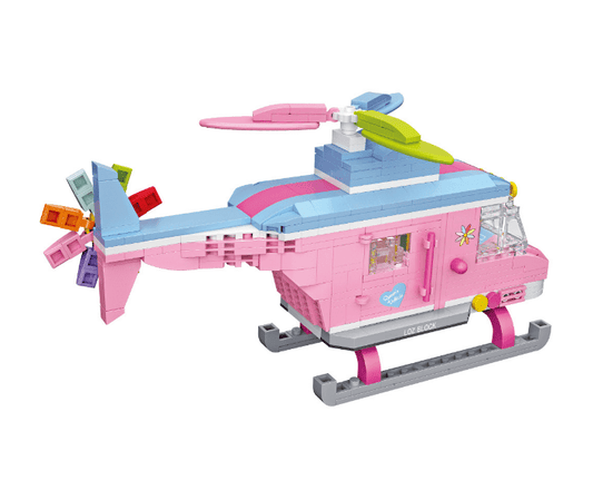  Pink Helicopter Building Block Puzzle Toy cashymart