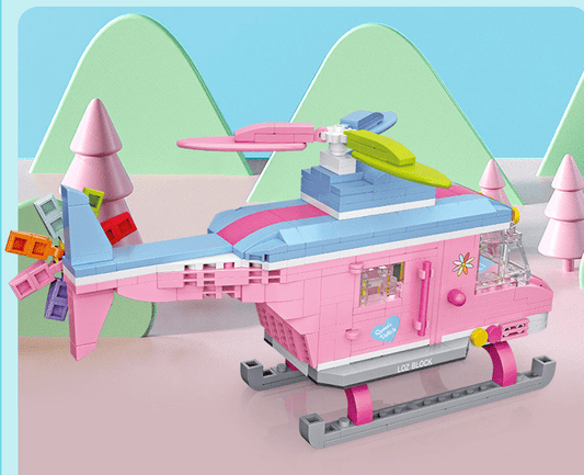  Pink Helicopter Building Block Puzzle Toy cashymart