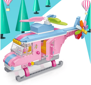  Pink Helicopter Building Block Puzzle Toy cashymart