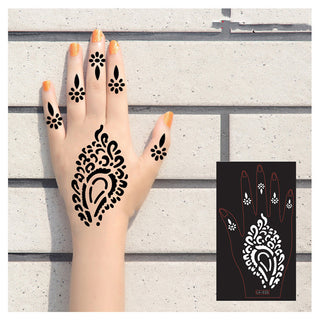  2 Sheets Hand Tattoo Decal Henna Stencil Temporary cashymart