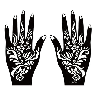  2 Sheets Hand Tattoo Decal Henna Stencil Temporary cashymart