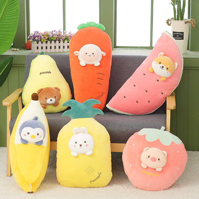  Cute Banana Pillow Carrot Doll Fruit Plush Toy cashymart