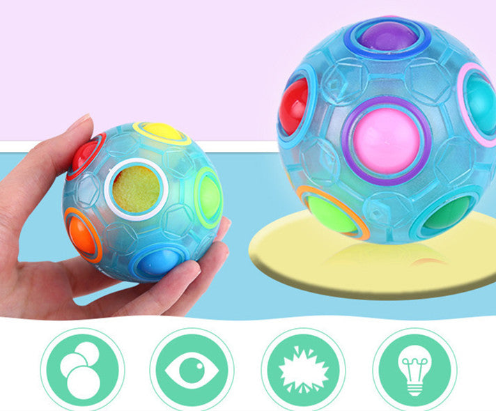  Stress-Relieving Rainbow Ball Puzzle Cube for Kids cashymart
