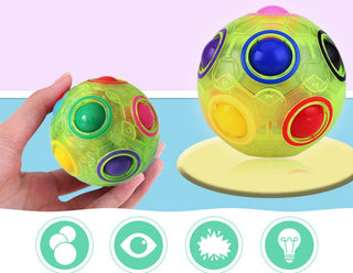  Stress-Relieving Rainbow Ball Puzzle Cube for Kids cashymart