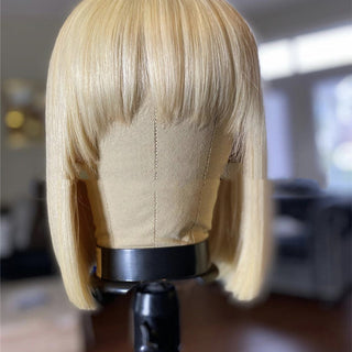  Blonde Short Straight Hair Bobo Wig cashymart