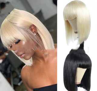  Blonde Short Straight Hair Bobo Wig cashymart