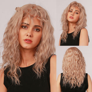  Curly Ombre Brown Blonde Synthetic Wigs cashymart