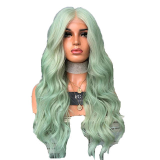  Green Mid-Length Curly Hair Wig cashymart