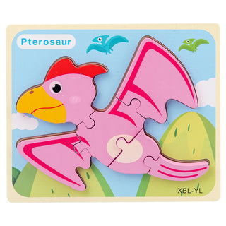  Wooden Dinosaur 3D Puzzle Jigsaw Set for Kids cashymart