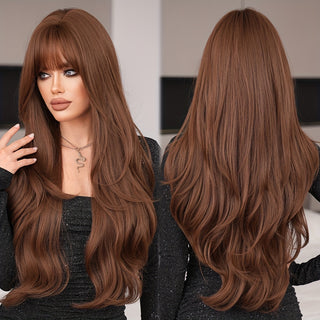  7JHH WIGS Long Loose Curly Teabrown Wig cashymart