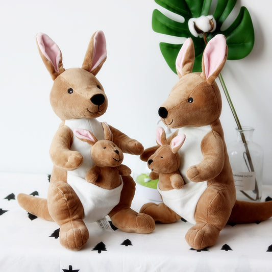  Kangaroo Plush Dolls for Kids: Mother and Child Set cashymart