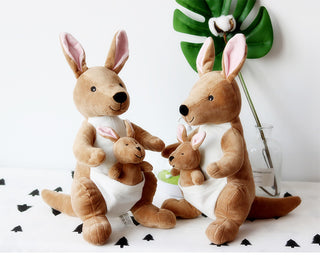  Kangaroo Plush Dolls for Kids: Mother and Child Set cashymart