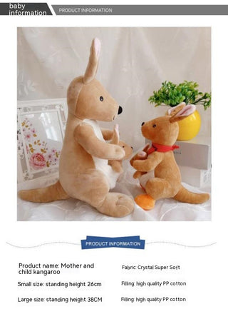  Kangaroo Plush Dolls for Kids: Mother and Child Set cashymart