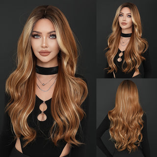  Elegant Ombre Brown Curly Wig cashymart