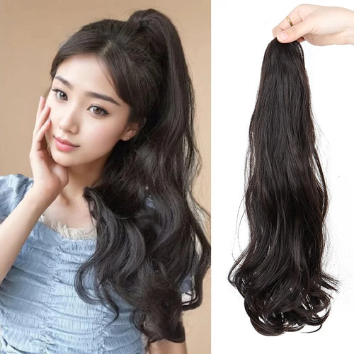  18 Inch Synthetic Wavy Curly Ponytail Extension cashymart