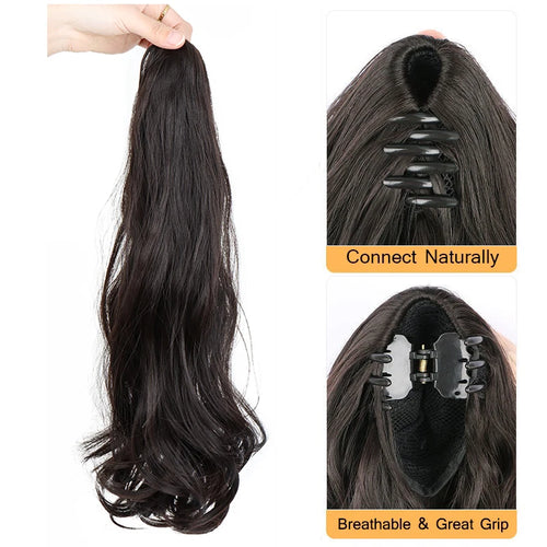  18 Inch Synthetic Wavy Curly Ponytail Extension cashymart