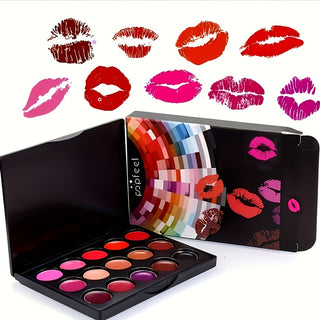  Lip Luxe 15-Color Waterproof Lipstick Palette cashymart