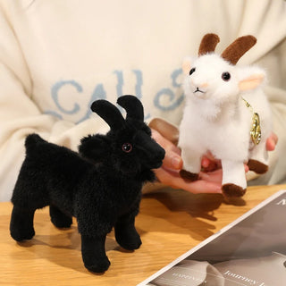  18cm Plush Black White Goat Pendant Toy cashymart