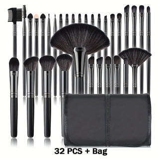  32-Piece Hypoallergenic Wooden Handle Brush Set cashymart