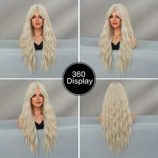  NAMM Platinum Blonde Wavy Wig cashymart