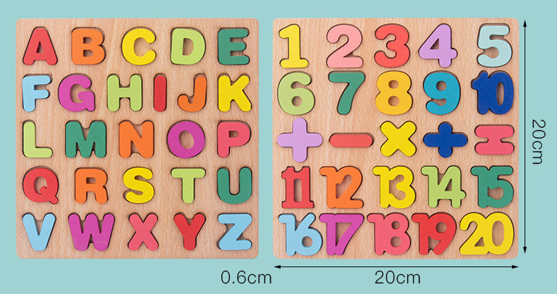  Numbers and Letters Wooden Puzzle Board for Cognitive Learning cashymart