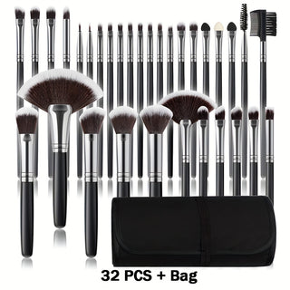  32-Piece Hypoallergenic Wooden Handle Brush Set cashymart